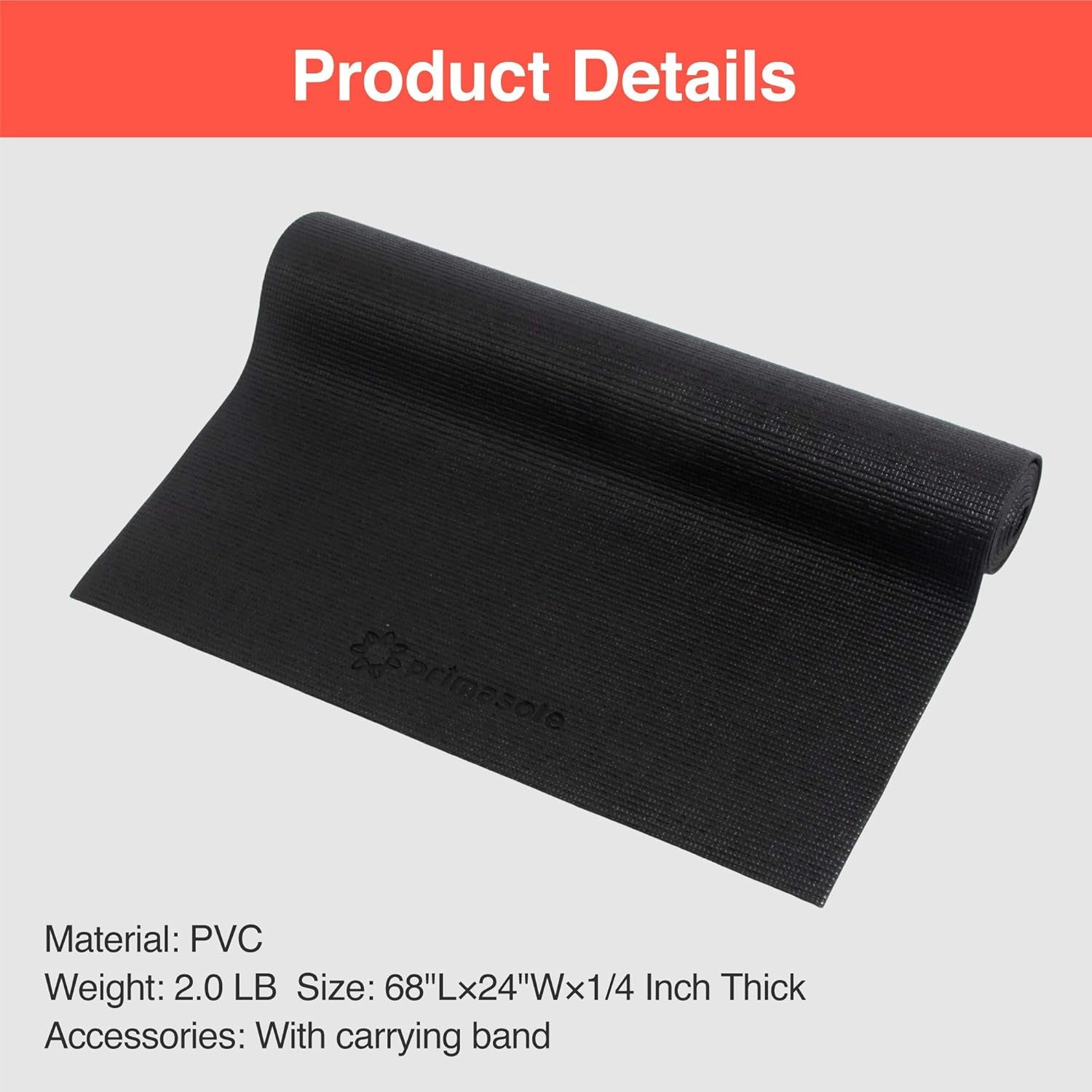 Yoga Mat with Carry Strap for Yoga Pilates Fitness and Floor Workout at Home and Gym