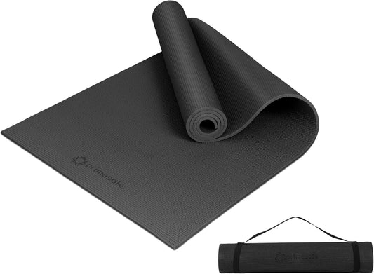 Yoga Mat with Carry Strap for Yoga Pilates Fitness and Floor Workout at Home and Gym